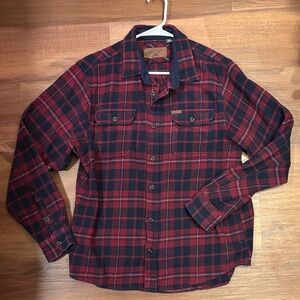 Orvis Red and Navy Plaid Shirt